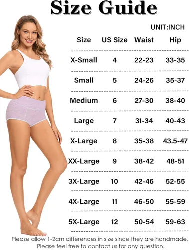 Miniatura 5 de POKARLA - Ropa interior de algodón y con cintura alta para mujer, es suave, es transpirable, son calzones elásticos, con talla regular