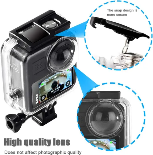 Miniatura 4 de Carcasa impermeable para GoPro Max, 45 M/148 pies, funda protectora de buceo con liberación rápida, accesorios para cámara de acción Go Pro Max