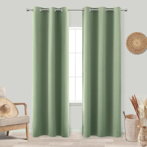 Miniatura 217 de Cortinas opacas de 72 pulgadas extra anchas para dormitorio, puerta corrediza de vidrio y patio, 2 paneles con ojales para oscurecer ventana grande