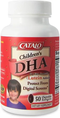 Miniatura 3 de CATALO Fórmula DHA IQ para niños con luteína de extracto de caléndula - Omega 3 para niños, deliciosas cápsulas blandas masticables con sabor a