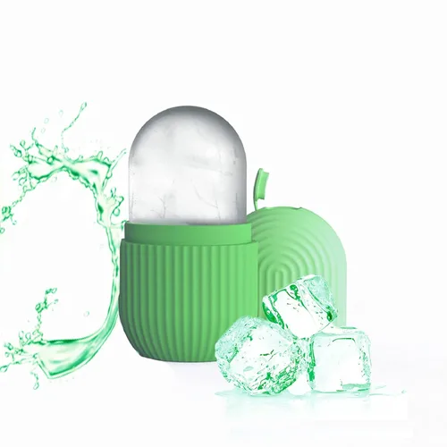 Joyeee Rodillo facial de hielo, molde de silicona reutilizable, masaje facial, belleza facial, herramientas para el cuidado de la piel, aplica hielo