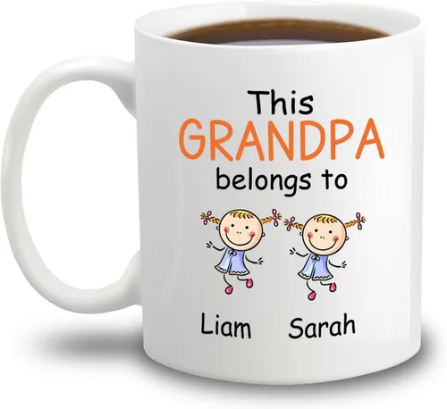 Miniatura 13 de Tazas con fotos personalizadas para abuelo, regalo para el mejor abuelo del mundo, taza de café personalizada para abuelo, taza para abuelos