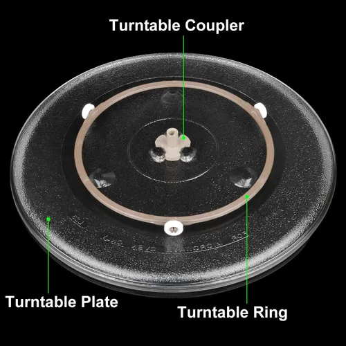 Miniatura 7 de Anillo giratorio de microondas de 7 pulgadas con rodillos de 0.472 in, soporte de bandeja para horno de microondas, anillo de rodillo giratorio