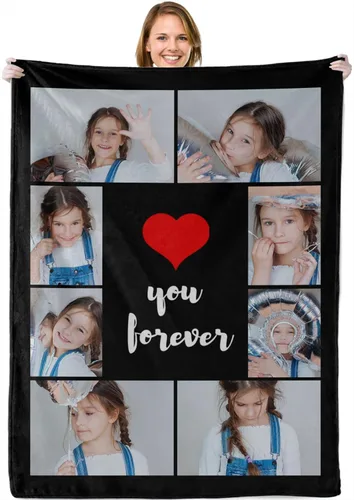 Miniatura 26 de Abybela Manta personalizada con texto fotográfico para regalos de parejas, manta personalizada con imagen, regalos para novio, novia, esposa, Foto-3