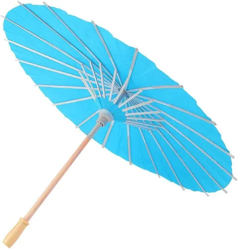 Haofy Paraguas de papel para sombrilla, paraguas de papel en blanco para decoración de niños, pintura a mano, manualidades, decoración de boda, Azul