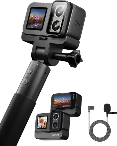 SJCAM Cámara de acción SJ20, visión nocturna MIC Ultra y 4K verdadero, potencia 8H, lente dual 4K, FOV gran angular de 154°, movimiento de poca luz,