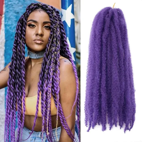 Miniatura 35 de Cabello trenzado Marley Twist de 18 pulgadas, extensiones sintéticas suaves, esponjosas y versátiles para estilos de aspecto natural, perfecto
