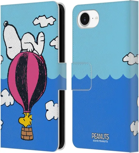 Miniatura 150 de Head Case Designs Funda de piel con licencia oficial de Peanuts Snoopy & Woodstock Balloon Halfs and Laughs para Apple iPhone 7/8/SE 2020 y 2022