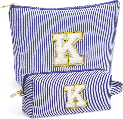 Miniatura 7 de Set de Bolsos de Maquillaje de Viaje - Bolso Inicial de Aseo de Viaje, Bolso de Cosméticos Portátil Bolso de Maquillaje de Viaje con Artículos Azul