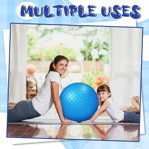 Miniatura 6 de Pelota de masaje sensorial grande con picos táctiles, bolas inflables grandes de 22 pulgadas con bomba de aire para niñas y niños, al aire libre