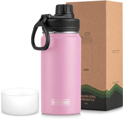 Miniatura 140 de koodee Insulated Water Bottle, 32 oz Stainless Steel Double Wall Vacuum Wide Mouth Sport Bottle with Leakproof Spout Lid (Navy)