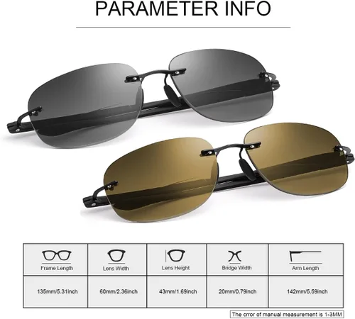 Miniatura 3 de YIMI 2 pares de lentes de lectura bifocales con luz azul, protección UV400, lentes de sol deportivos de doble uso para hombres y mujeres