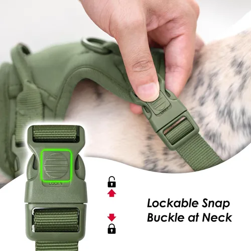 Miniatura 2 de Arnés sin tirones para perro, chaleco para cachorros con clip frontal para perros pequeños, medianos y grandes (verde niebla, M)