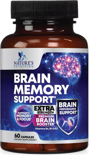Píldoras de suplemento de memoria cerebral, nootrópicos de fuerza 3X para concentración, claridad y apoyo de enfoque, salud cerebral, vitaminas