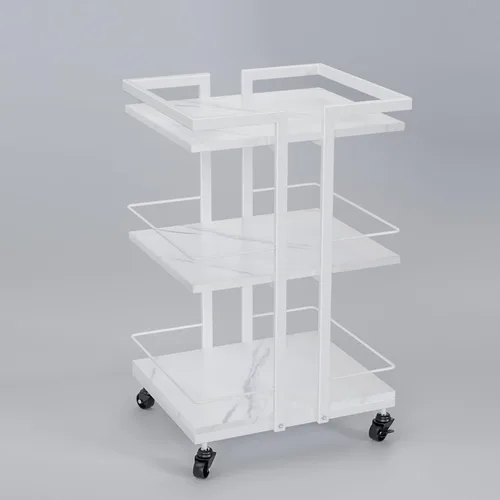 Carrito de salón con ruedas con tres bandejas, carrito de almacenamiento esteticista para masaje faciales, tatuaje, balneario de belleza, equipo de