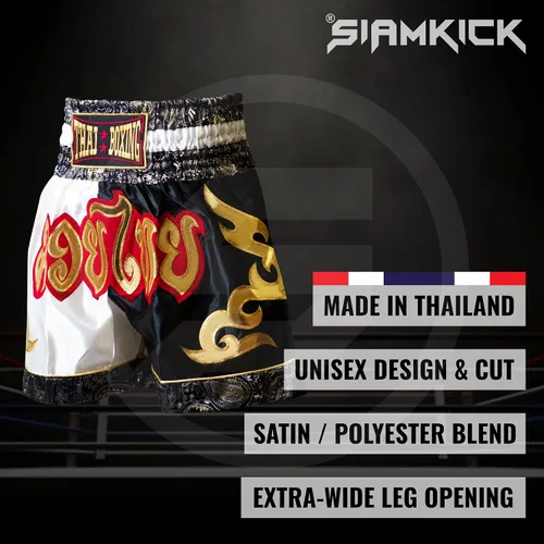 Miniatura 2 de Pantalones cortos clásicos de Muay Thai para hombres y mujeres, boxeo, kickboxing, alto grado, artes marciales mixtas, ropa de entrenamiento