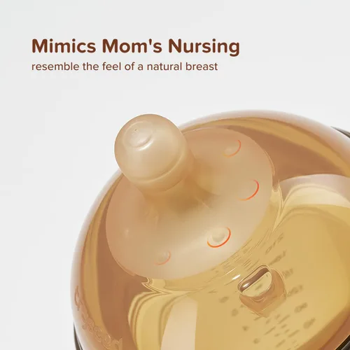 Miniatura 13 de Thyseed Biberón de silicona natural con forma de seno con tetina (0-3 meses), 8 oz, 1 paquete Silicona 0-3 meses sin asa Paquete de 1