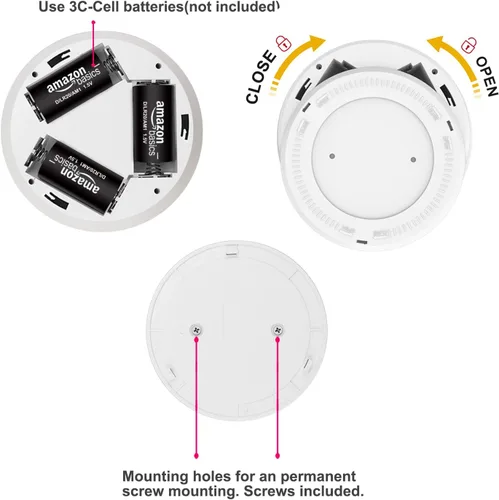 Miniatura 5 de HONWELL Luz con sensor de movimiento, luz de techo para interiores, luz inalámbrica con sensor de movimiento, funciona con pilas, luz LED blanca