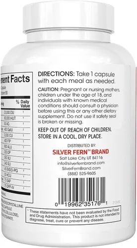 Miniatura 7 de Silver Fern Brand Ultimate Suplemento de enzima digestiva – 1 botella = 90 cápsulas – Alta potencia, múltiples enzimas – Comodidad digestiva