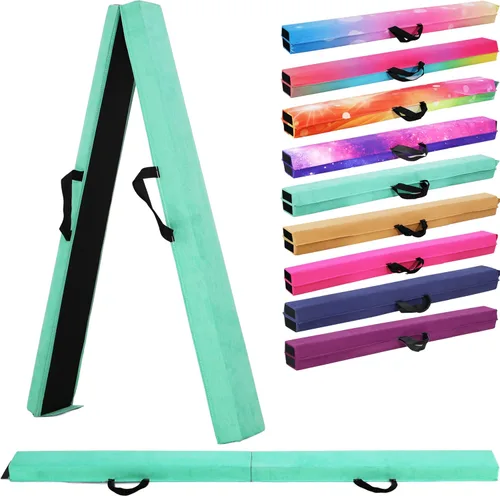 Miniatura 9 de Viga de equilibrio plegable de 6 pies/9 pies para niños de 3 a 15 años - Viga de suelo de gimnasia plegable, antideslizante, bolsa de transporte