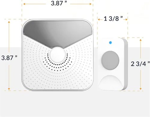 Miniatura 11 de Newhouse Hardware Timbre inalámbrico a batería con luz LED intermitente para personas con discapacidad auditiva