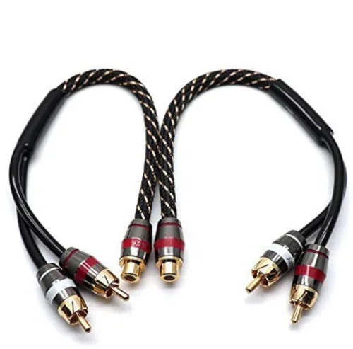 Miniatura 9 de Divisor RCA de 12 pulgadas, 1 hembra a 2 machos, paquete de 2 unidades, cable RCA Y RCAs de video para automóvil, divisor de cable de audio RCA