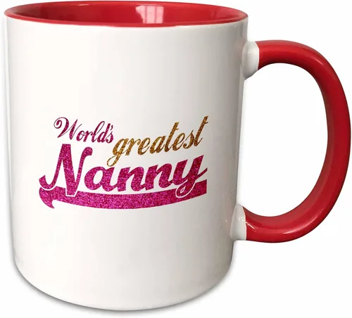 Miniatura 8 de 3dRose Worlds Greatest Nanny - Taza de 11 onzas, color negro