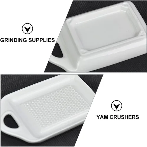 Miniatura 5 de Yardwe 2 platos de cerámica para jengibre, ajo, cebolla, queso, limón, chocolate, verduras y frutas para cocina, utensilios de porcelana, soporte