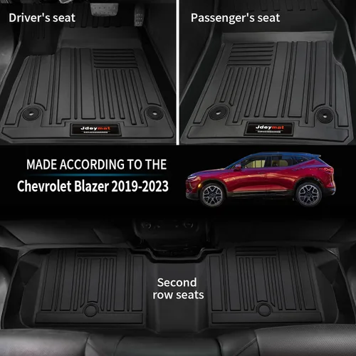 Miniatura 2 de Juego de alfombrillas personalizadas de 2 filas y revestimiento para maletero negro Compatible con 2019 2020 2021 2022 2023 2024 2025 Chevrolet