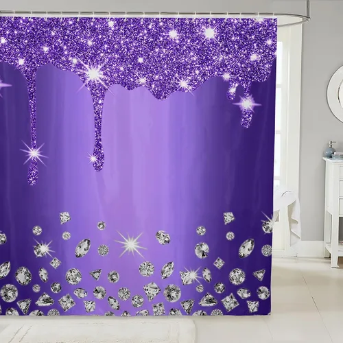 Miniatura 46 de Cortina de baño de flores de margarita para niños y niñas, cortina de ducha floral para decoración de baño, 72 x 72 pulgadas, retro, floral