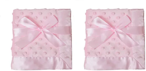 Miniatura 13 de American Baby Company Heavenly - Manta de recepción de felpilla suave (30 x 40 pulgadas), diseño de 2 capas con lunares minky y satén sedoso, rosa