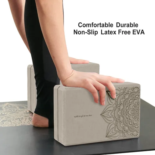 Miniatura 4 de nuveti Juego de 2 bloques de yoga, bloques de espuma de ladrillos de yoga de alta densidad para mejorar la fuerza, flexibilidad y equilibrio bloques