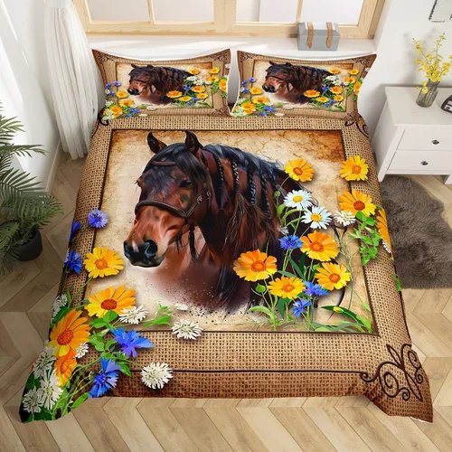 Miniatura 16 de Juego de funda de edredón de elefante bohemio para niños, tamaño individual, juego de ropa de cama de mandala bohemio de 2 piezas para decoración