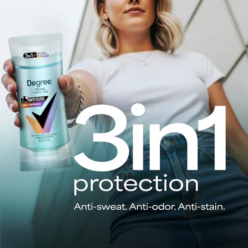 Miniatura 7 de Degree Desodorante antitranspirante sexy intriga para 72 horas de protección 3 en 1 contra el sudor, el olor y las manchas, 2.6 oz