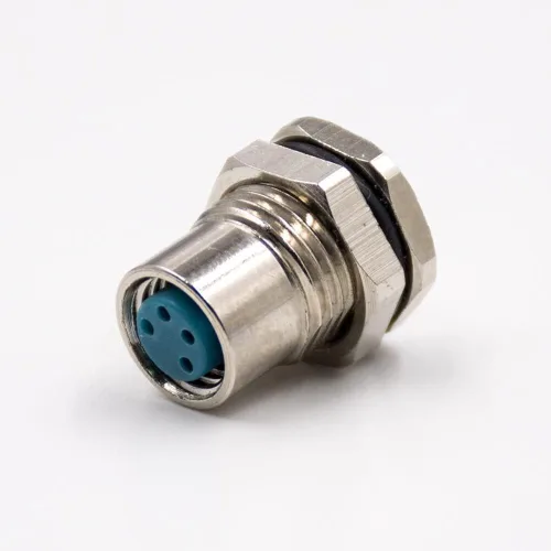 Miniatura 4 de Elecbee 5 unids m8 4 pin conector circular hembra recto impermeable frontal panel receptáculos cable soldadura tipo