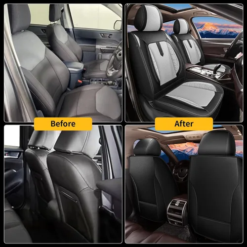 Miniatura 5 de AOMSAZTO Fundas para Asientos de Coche 2 Piezas Ajuste Delantero para Chevrolet Chevy Equinox 2010-2025 2026, Funda de Asiento de Coche de Cuero