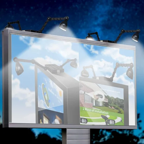 Miniatura 8 de Luz de señal solar comercial, panel solar de 5.5 V 5.2 W y cabezales de lámpara de aluminio de metal, luz de cartelera 3.7 voltios 5200 mAh