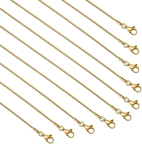 Miniatura 16 de UMAOKANG Cadena de joyería para hacer joyas, cadenas de acero inoxidable chapadas en oro, suministros para hacer joyas a granel, Acero inoxidable