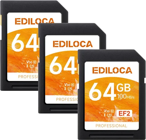 Miniatura 24 de Tarjeta SD UHS-I de 64 GB, paquete de 2 tarjetas de memoria UHS-I, almacenamiento rápido, velocidad de lectura/escritura 90/20 MB/s, C10, U1, V10