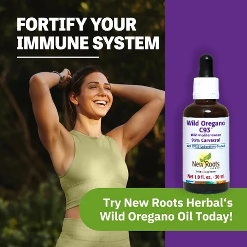 Miniatura 8 de NEW ROOTS HERBAL Gotas de aceite de orégano silvestre - (547 porciones) Aceite de extracto de orégano con 93% de carvacrol (1 onza líquida), sin