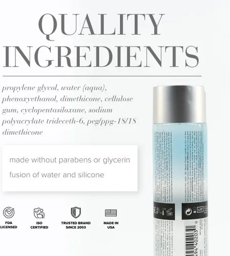 Miniatura 5 de JO Lubricante personal híbrido clásico, lubricante a base de agua y silicona de larga duración para hombres, mujeres y parejas, 8 onzas líquidas