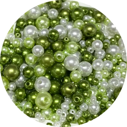Miniatura 11 de Cuentas de perlas mixtas de 30 a 0.315 in, perlas redondas sueltas de satén, cuentas de plástico para hacer joyas, aretes, pulseras, collares