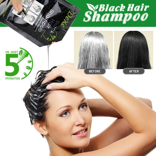 Miniatura 2 de Champú de tinte instantáneo para el cabello Champú semipermanente para el cabello - 10 bolsas/caja (negro)
