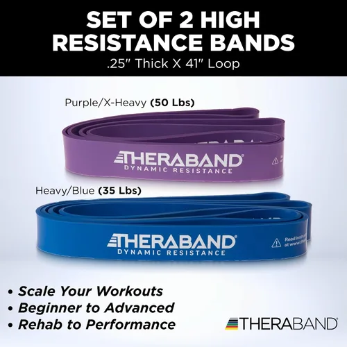 Miniatura 2 de THERABAND High Resistance Band - Elastic Super Bands for Improving Flexibility, Injury Rehab, & Full Body Workouts - Heavy Duty Stretch Bands for