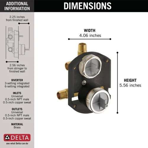 Miniatura 5 de Delta R22000 llave universal con posiciones múltiples y con desviador integrado, natural Bronce champán