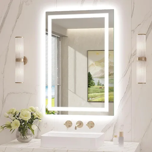 Miniatura 22 de Espejo LED para baño de 20 x 28 pulgadas, espejos de tocador de baño iluminados con luces, espejo antivaho más brillante con iluminación frontal