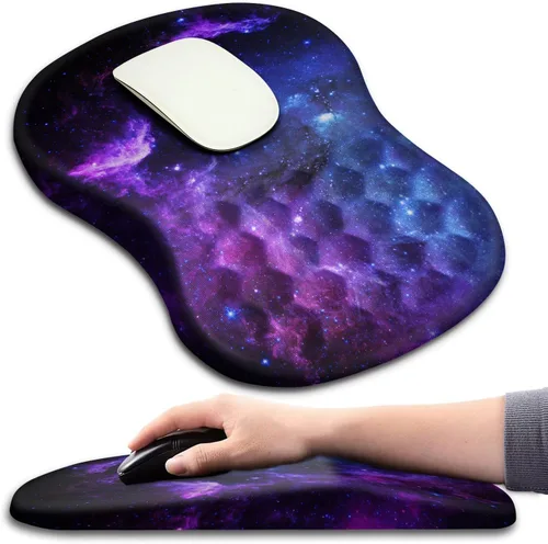 Miniatura 11 de Hokafenle Alfombrilla ergonómica para ratón con soporte para muñeca con diseño de masaje, reposamuñecas para aliviar el dolor, con espuma