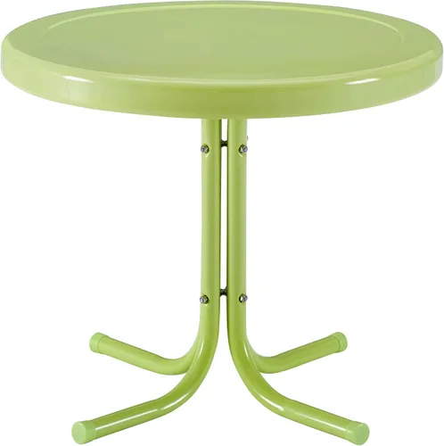 Miniatura 7 de Crosley Furniture Griffith - Mesa auxiliar retro de exterior, de metal resistente a la intemperie, para patio, terraza, porche, color Alabaster