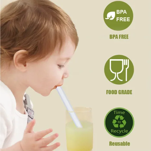 Miniatura 3 de ALINK Pajitas Boba reutilizables de silicona transparente, paquete de 4 popotes extra anchos para té de burbujas, batidos, perlas de tapioca