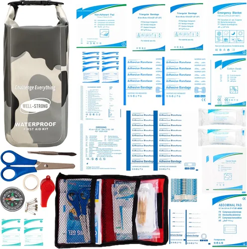 Miniatura 6 de Kit de Primeros Auxilios Impermeable con Tapa Enrollable para Barco, Kit de Emergencia con Contenidos Impermeables para Pesca, Kayak, Canotaje
